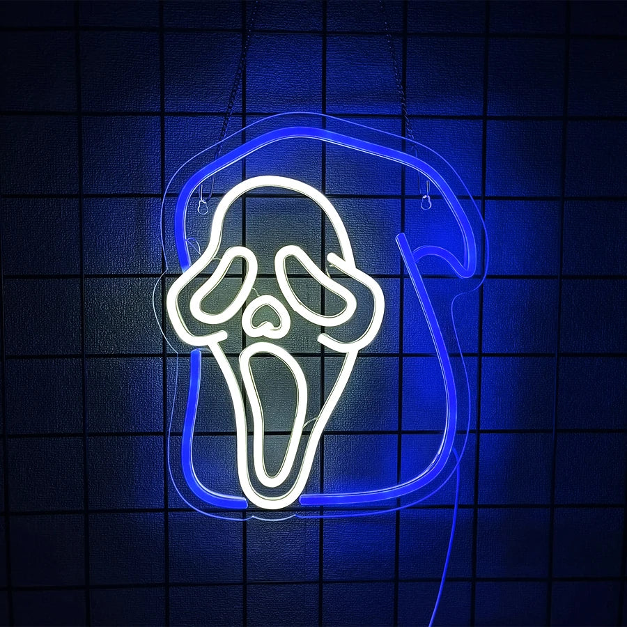 Ghost Busters/Scream Mask Neon Sign