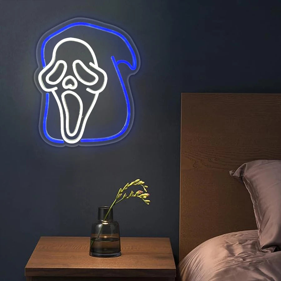 Ghost Busters/Scream Mask Neon Sign